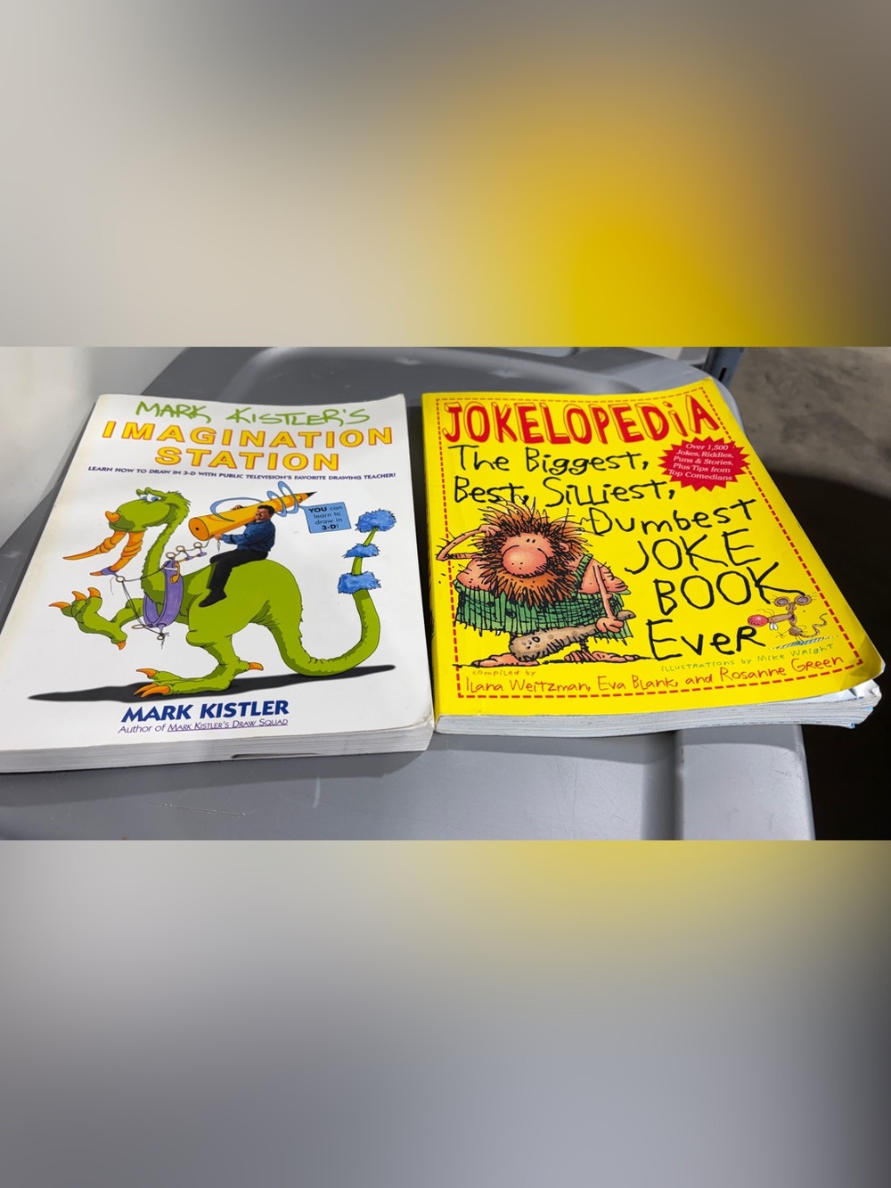 (2/$50) Vintage Jokelopedia & imagination Station Book Bundle